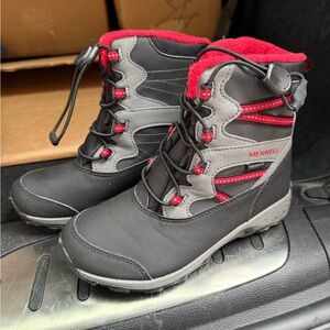 Merrell Gray and Red Winter Boots